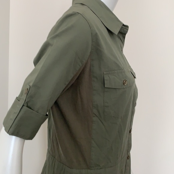 Roots Canada Khaki Small size cotton button dress - Picture 3 of 8